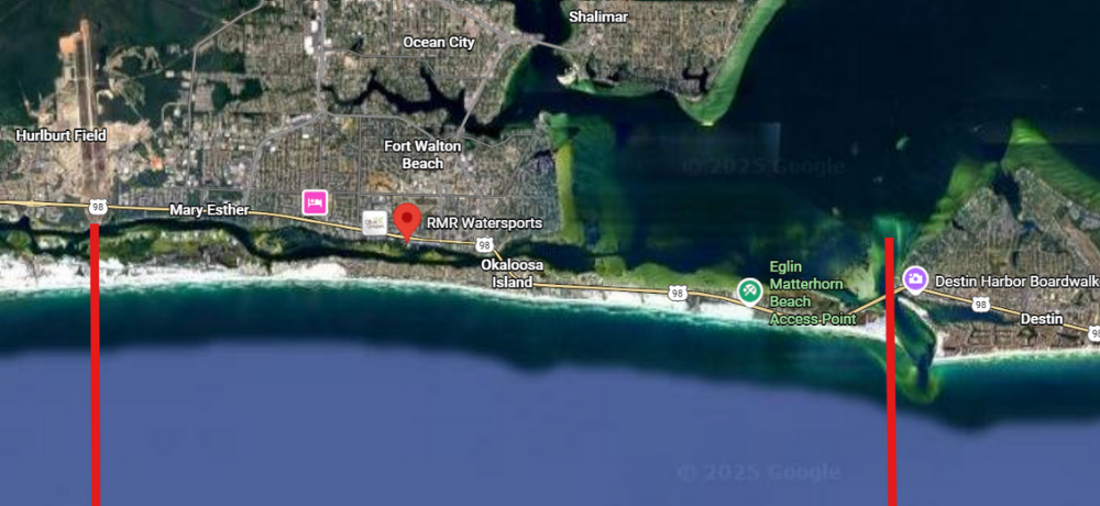 rmr-rental-boundaries RMR Water Sports rental boat geographical boundaries.
